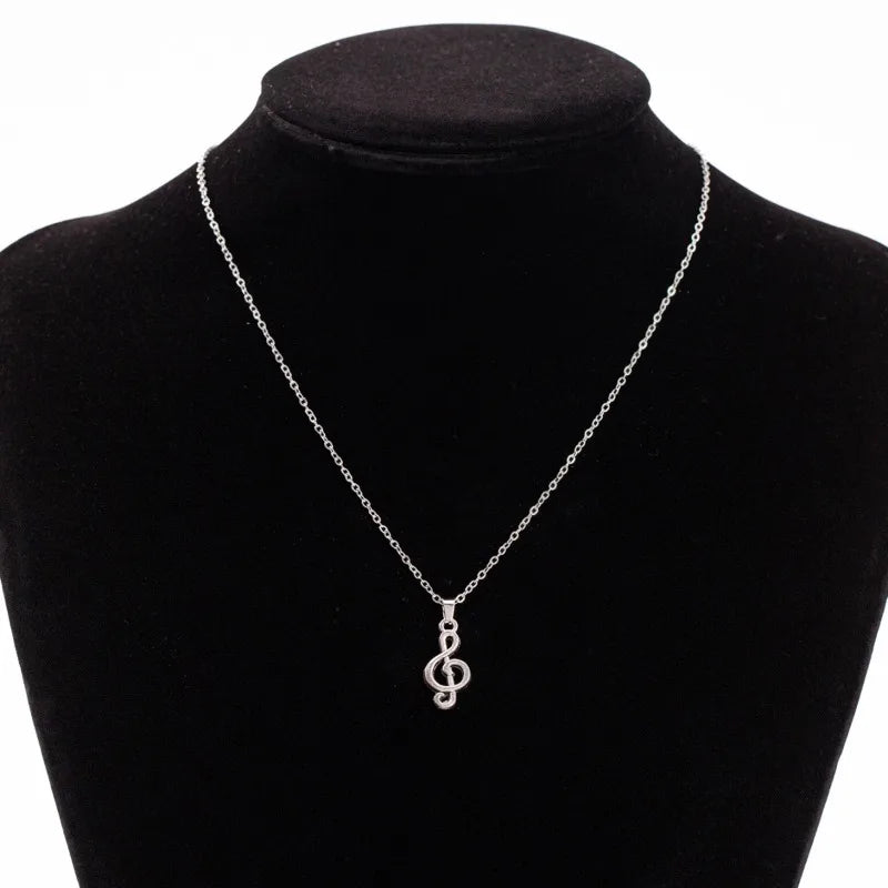 1 Piece Unisex Silvery Stainless Steel Music Note Pendant Necklace - Personalized Design Valentine's Day/Ramadan Gift