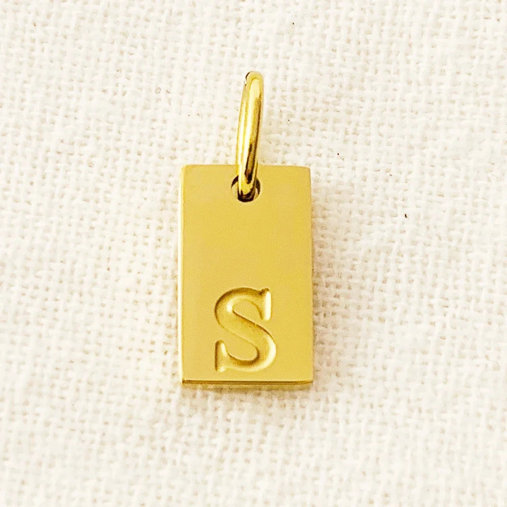 10PCS Alphabet Charm Pendant for Necklaces Stainless Steel Jewelry DIY Engraved Lettering Accessories Women's Fashion Jewelry