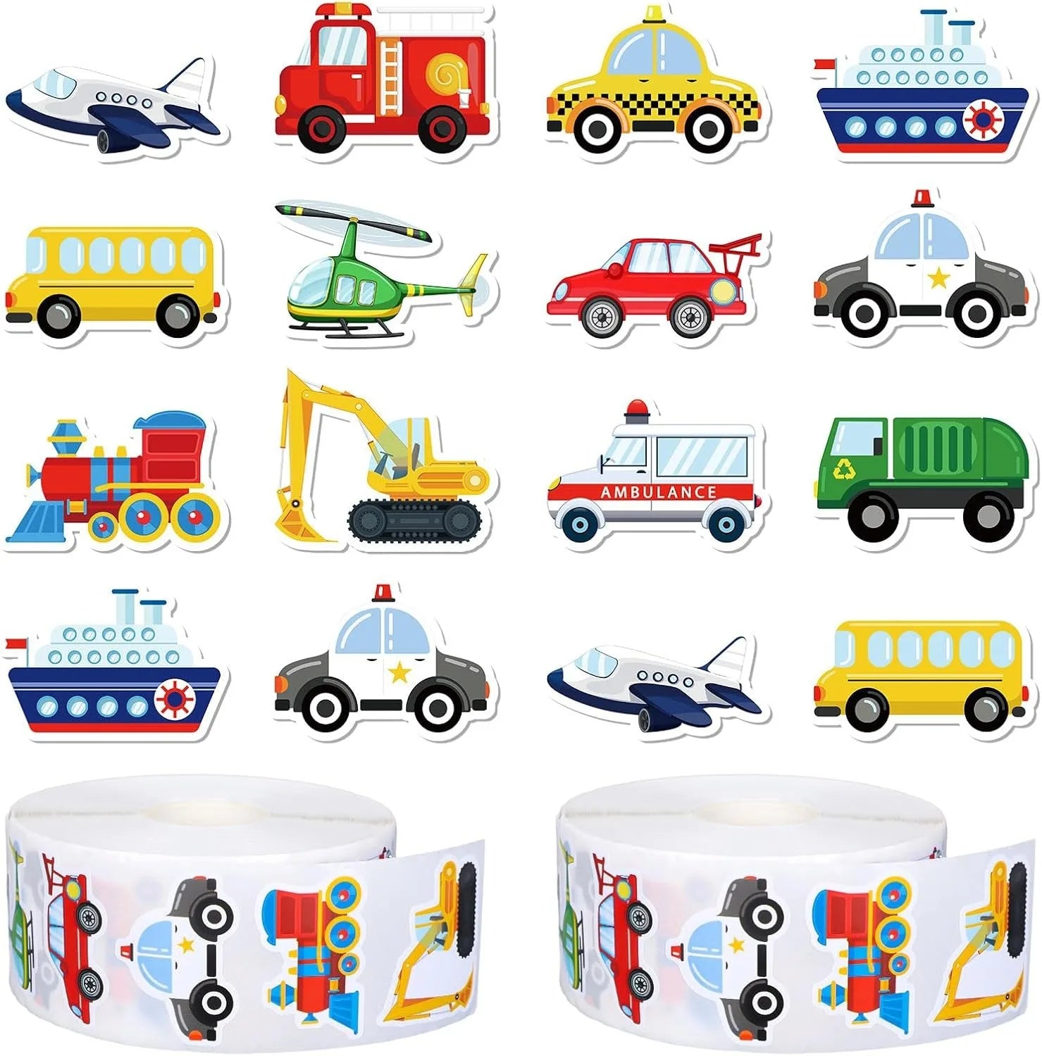 500/1000 Pcs Easykart Truck Vehicle Stickers Construction Stickers Roll For Kids Teens Vehicle Car  Potty Stickers For Home Part