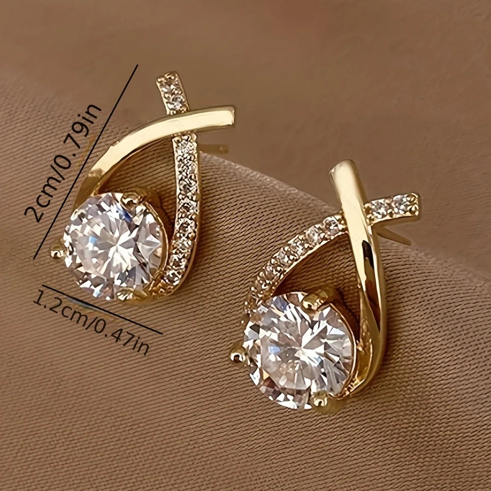 1 pair of luxurious and fashionable twisted S925 silver droplet cube earrings for decoration