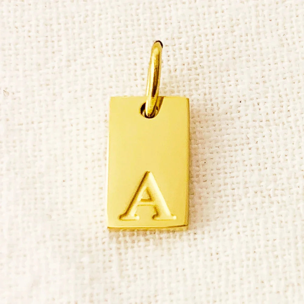 10PCS Alphabet Charm Pendant for Necklaces Stainless Steel Jewelry DIY Engraved Lettering Accessories Women's Fashion Jewelry