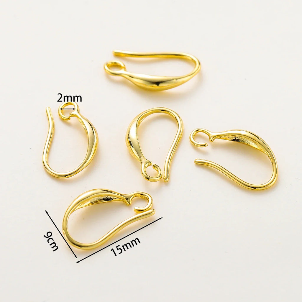 10pcs/lot 14K 18K Real Gold Earing Pendant Hook Ear Wire Hook For DIY Jewelry Making Earing Charms Accessories Components