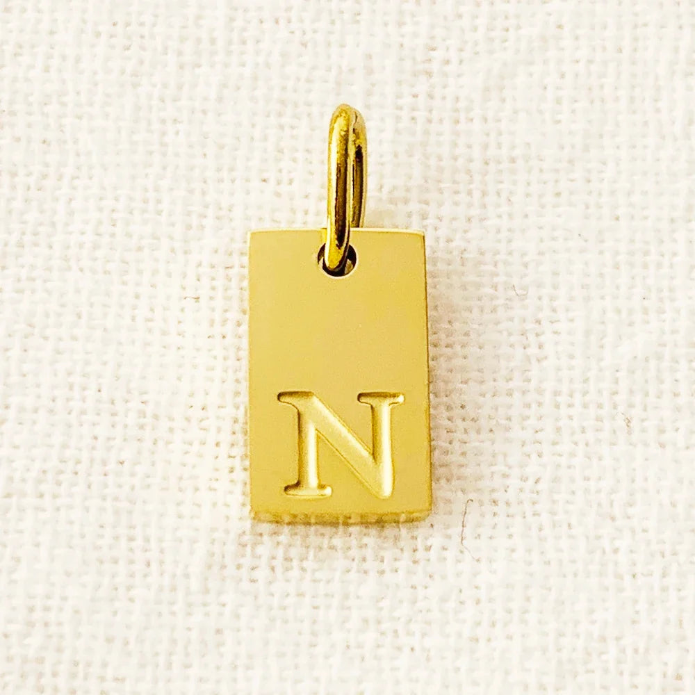 10PCS Alphabet Charm Pendant for Necklaces Stainless Steel Jewelry DIY Engraved Lettering Accessories Women's Fashion Jewelry