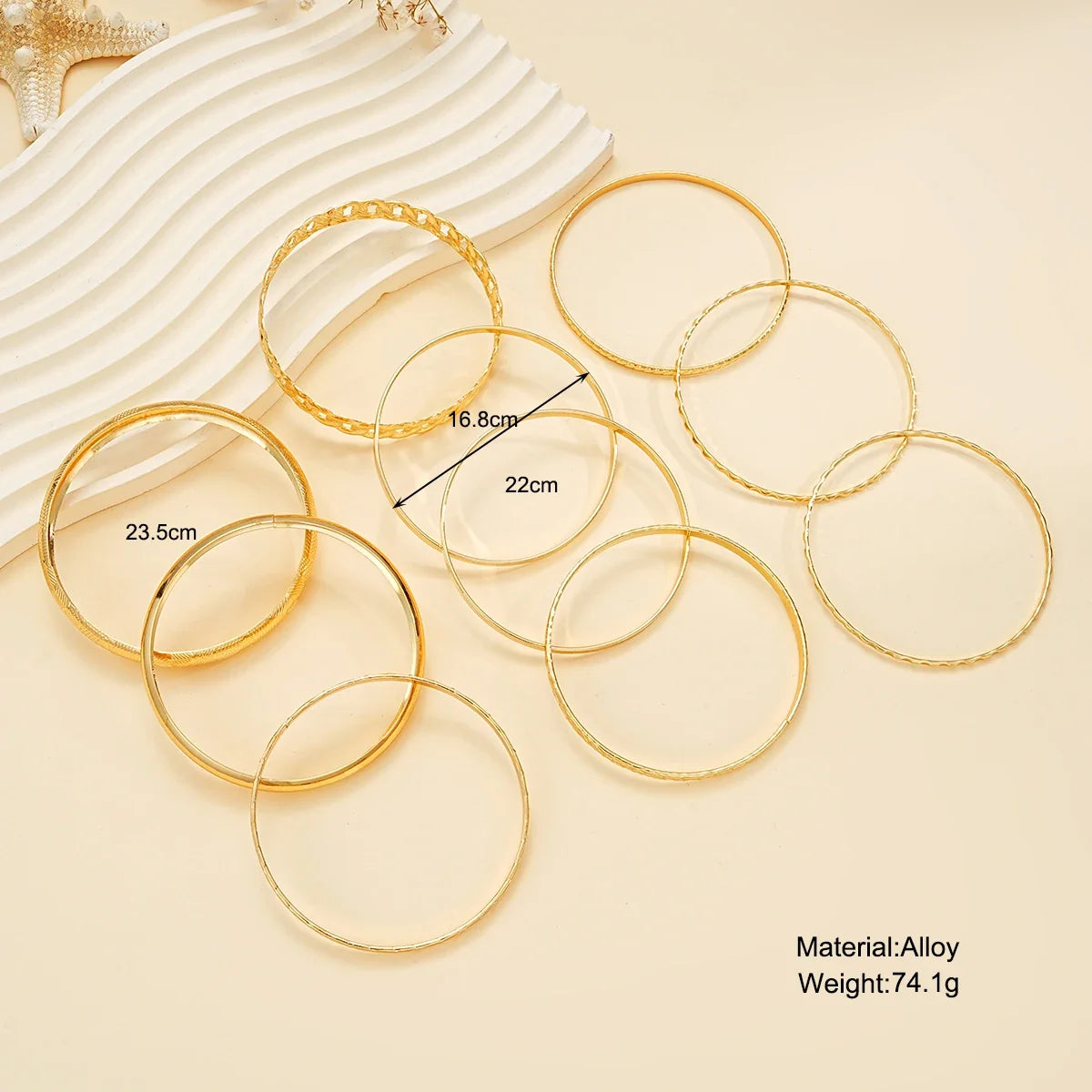 10 Pcs Punk Trendy Multilayer Bracelets Set for Women Elegant Delicate Twist Sparkling Adjustable Bangles Jewelry Couples Gifts