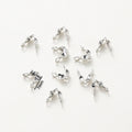 14K 18K Real Gold Plated Double Hole End Clasp Beads Open Cover Crimp Connector Beads For DIY Jewelry Making Necklace Component
