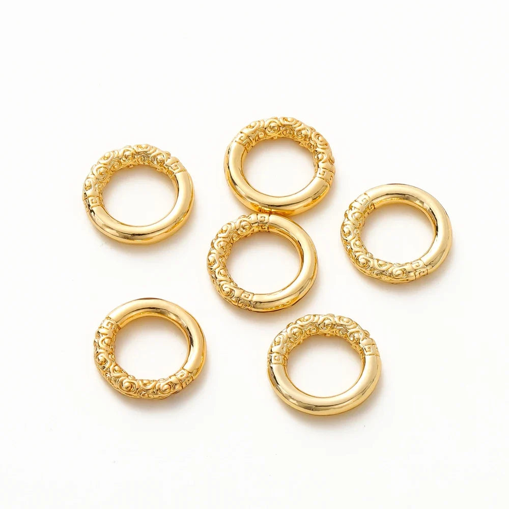 10pcs/lot 18K Gold Plated Large Round Metal D Ring Buckles Clasp Web For Leather Belt Bags Garment DIY Crafts Jewelry Making