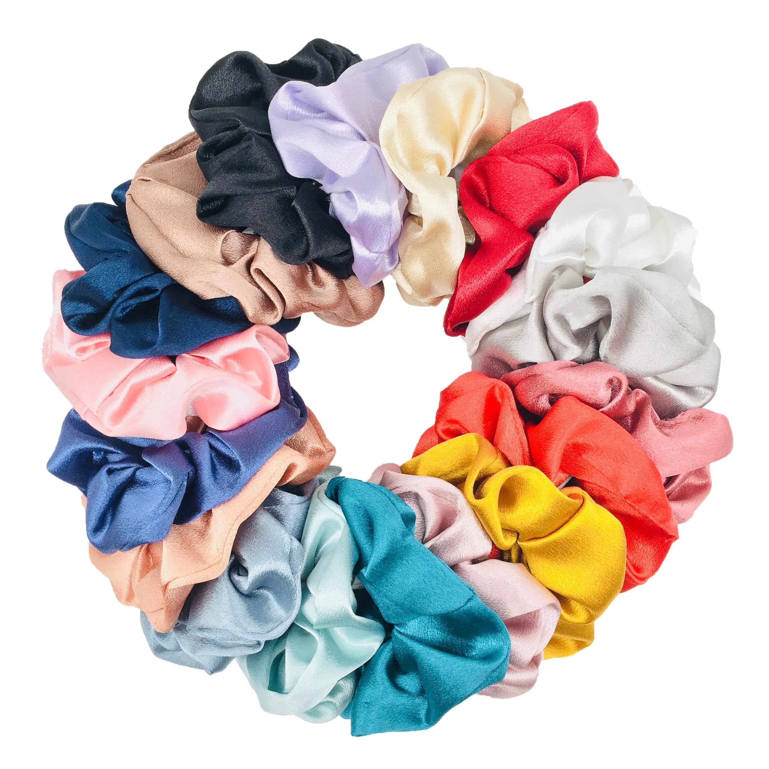 10/5 Pcs Satin Hair Scrunchies Set for Women & Girls – Soft Silk Elastic Hair Bands | Elegant Solid Color Ponytail Holders & Headwear Accessories
