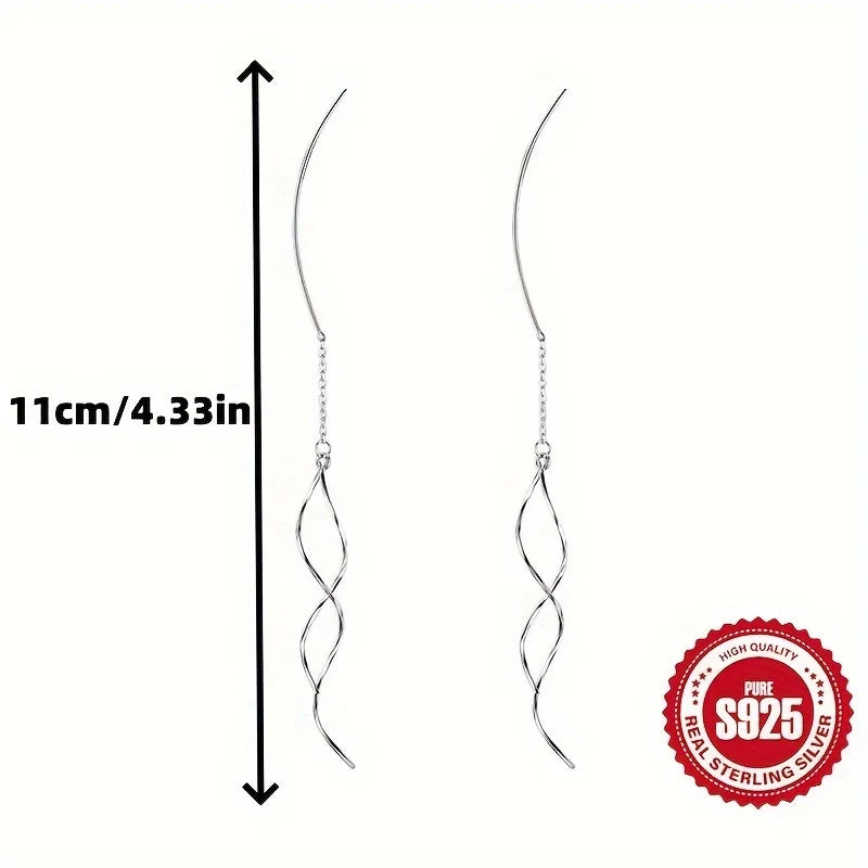 Elegant Crossed Wave S925 Silver Earrings for Women Suitable for Daily Commuting And Various Occasions Gift Essential