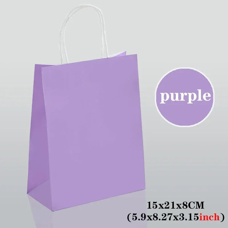 10/30/50PCS Holiday Gift Bags with Handle – Colored Paper Shopping Bags for Christmas, Valentine’s Day, Wedding & Party Favors