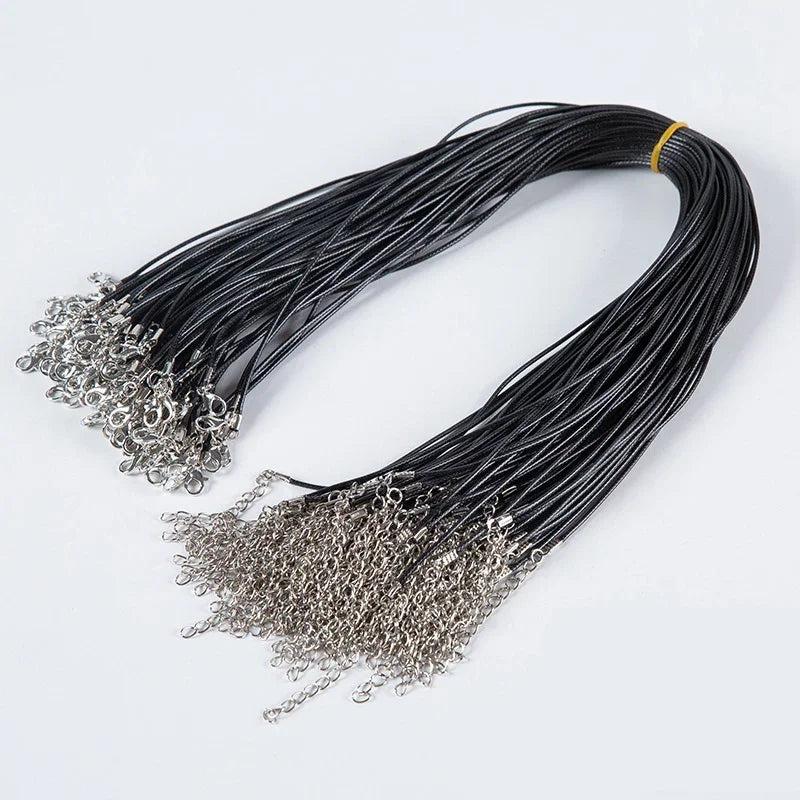 100Pcs Colorful Wax Leather Snake Necklace Women Men Cord String Rope Wire Extender Chain For Jewelry Making Bulk Wholesale
