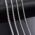 1 Pcs 925 Sterling Silver Width 2/3/4MM Rope Chain Necklace/Bracelet For Men Women Men Fashion Chain Necklace