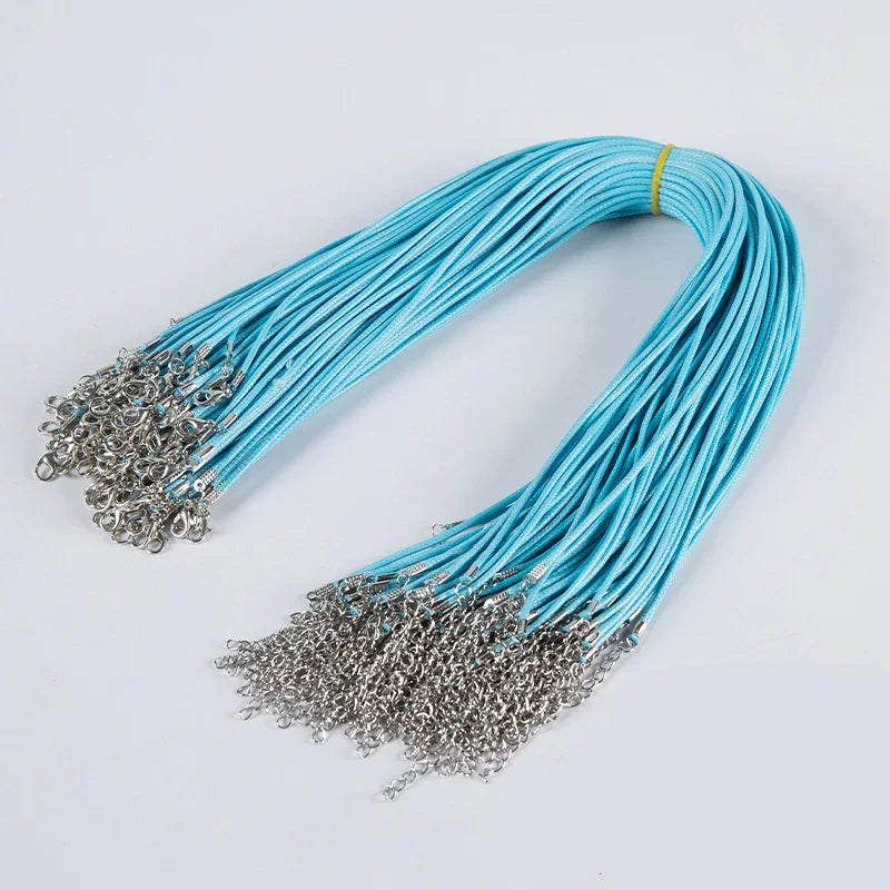 100Pcs Colorful Wax Leather Snake Necklace Women Men Cord String Rope Wire Extender Chain For Jewelry Making Bulk Wholesale