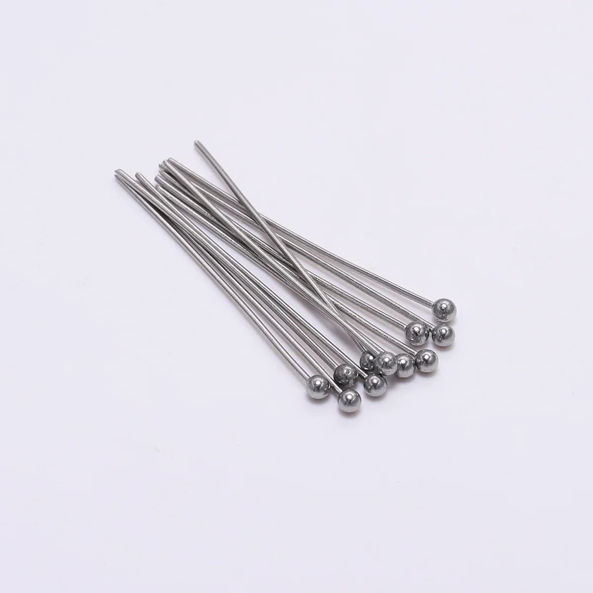 100pcs/Pack Stainless Steel 15-50mm Silver Ball Head Pins For Handmade DIY Jewelry Making Headpin Findings Accessories