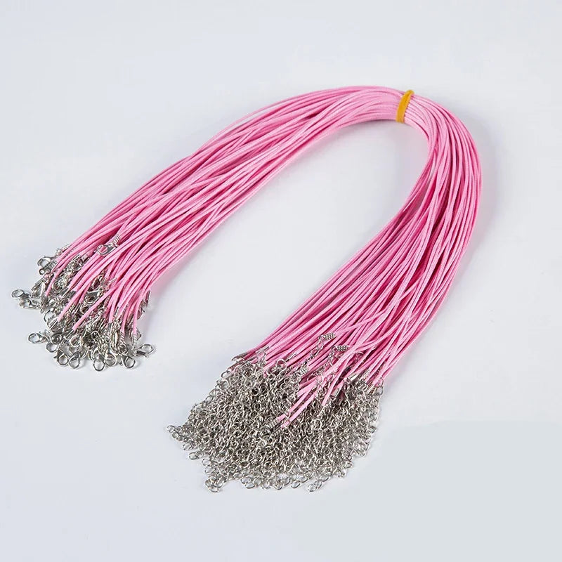 100Pcs Colorful Wax Leather Snake Necklace Women Men Cord String Rope Wire Extender Chain For Jewelry Making Bulk Wholesale