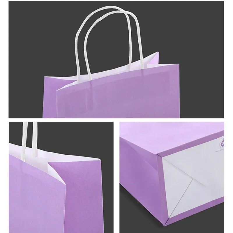 10/30/50PCS Holiday Gift Bags with Handle – Colored Paper Shopping Bags for Christmas, Valentine’s Day, Wedding & Party Favors