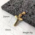 18K Gold Plated Stainless Steel Cross Pendant Vintage Inspired Double Cross Jewelry for Daily Wear & Special Occasions