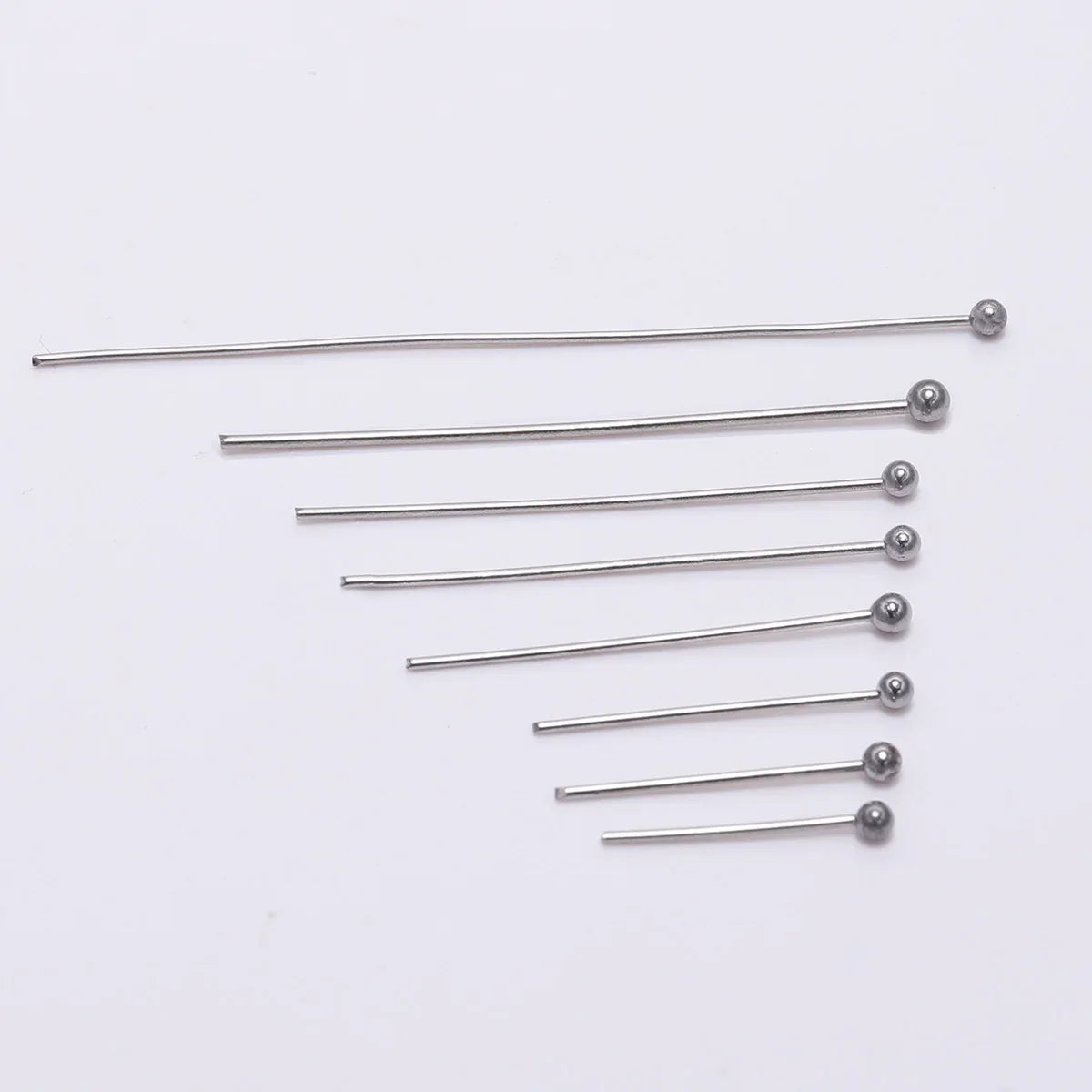 100pcs/Pack Stainless Steel 15-50mm Silver Ball Head Pins For Handmade DIY Jewelry Making Headpin Findings Accessories