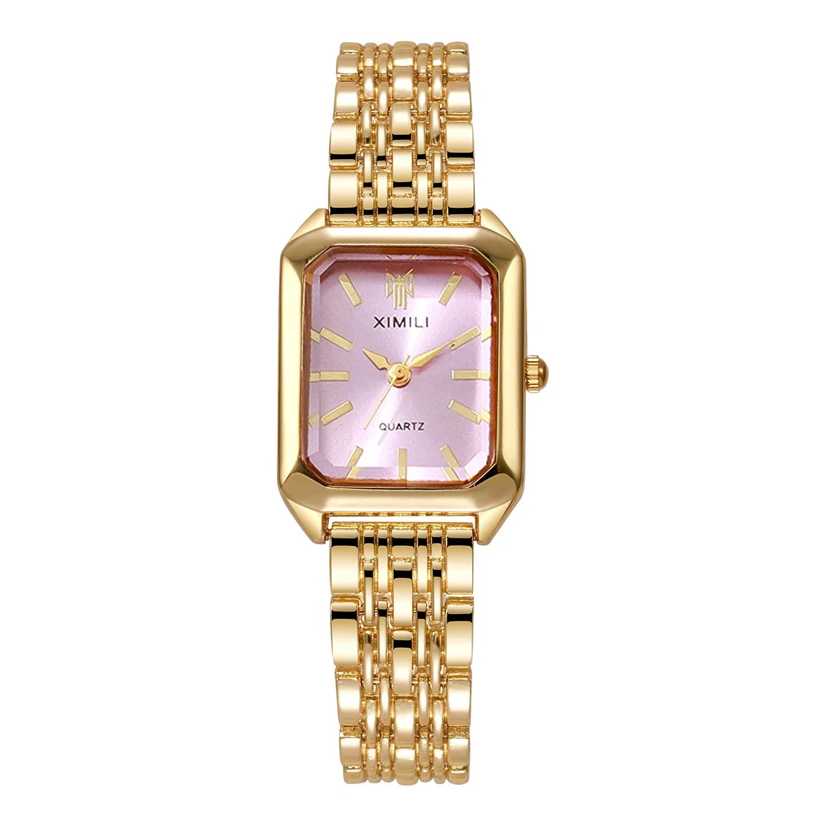 1/2/4PCS  Elegant Rectangle Woman Quartz Watch Luxury Stainless Steel Band Ladies Wristwatches Reloj Mujer（Without Box）