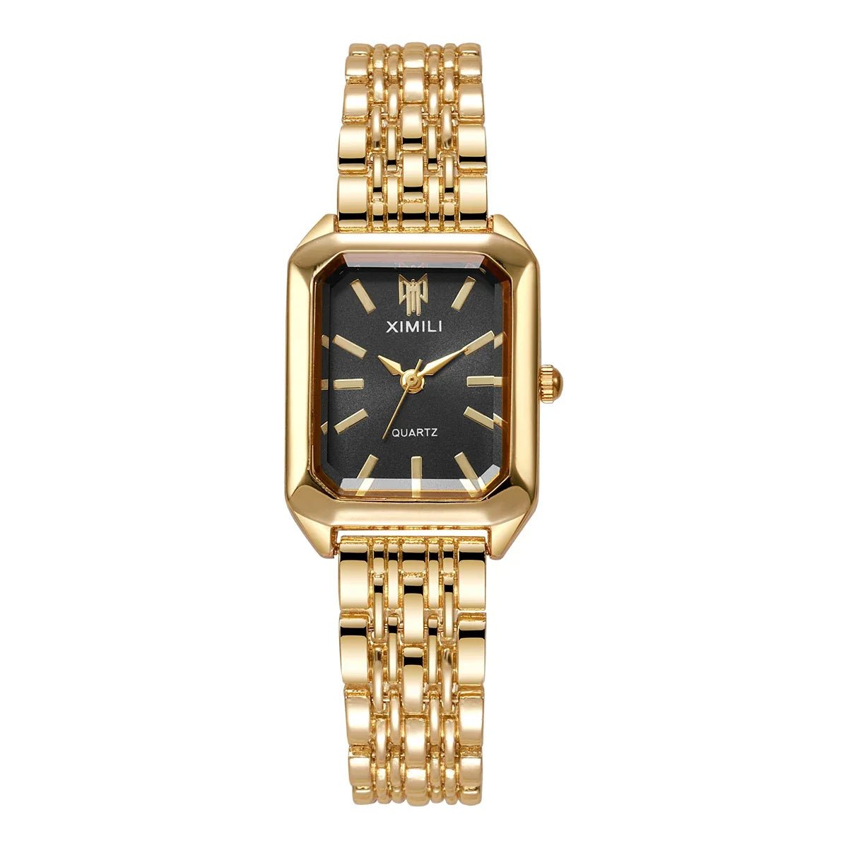 1/2/4PCS  Elegant Rectangle Woman Quartz Watch Luxury Stainless Steel Band Ladies Wristwatches Reloj Mujer（Without Box）
