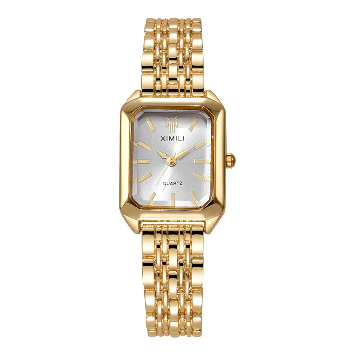 1/2/4PCS  Elegant Rectangle Woman Quartz Watch Luxury Stainless Steel Band Ladies Wristwatches Reloj Mujer（Without Box）