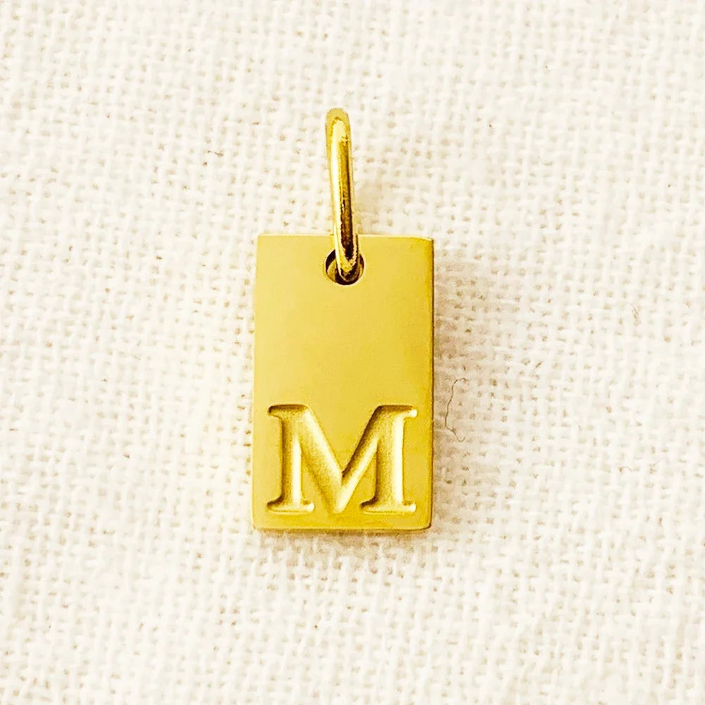 10PCS Alphabet Charm Pendant for Necklaces Stainless Steel Jewelry DIY Engraved Lettering Accessories Women's Fashion Jewelry