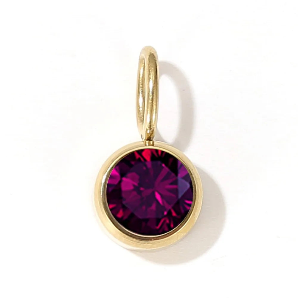 12 Color Birthstone Pendant Month Zirconia for Necklace Color Stone DIY Charms Accessories Birthday Gift Jewelry