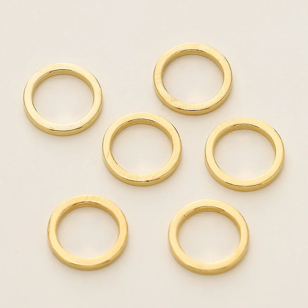 10/20Pcs/Pack 14K/18K Gold Color Plated Brass Close Jump Rings Split Rings Connector for Jewelry Necklace Making Accessories