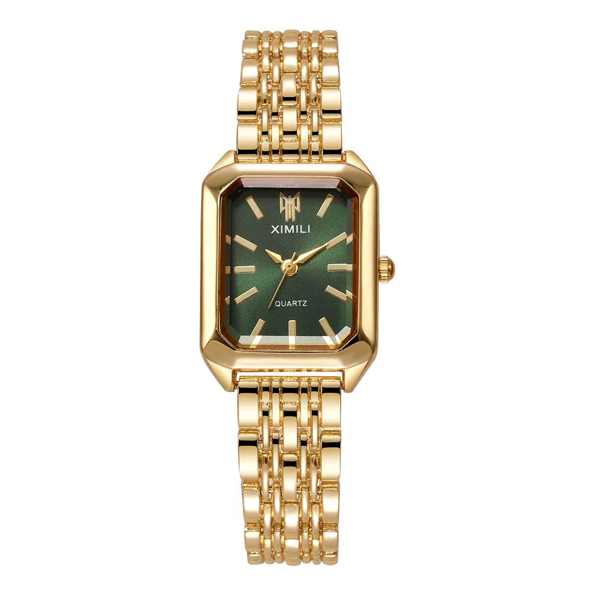 1/2/4PCS  Elegant Rectangle Woman Quartz Watch Luxury Stainless Steel Band Ladies Wristwatches Reloj Mujer（Without Box）