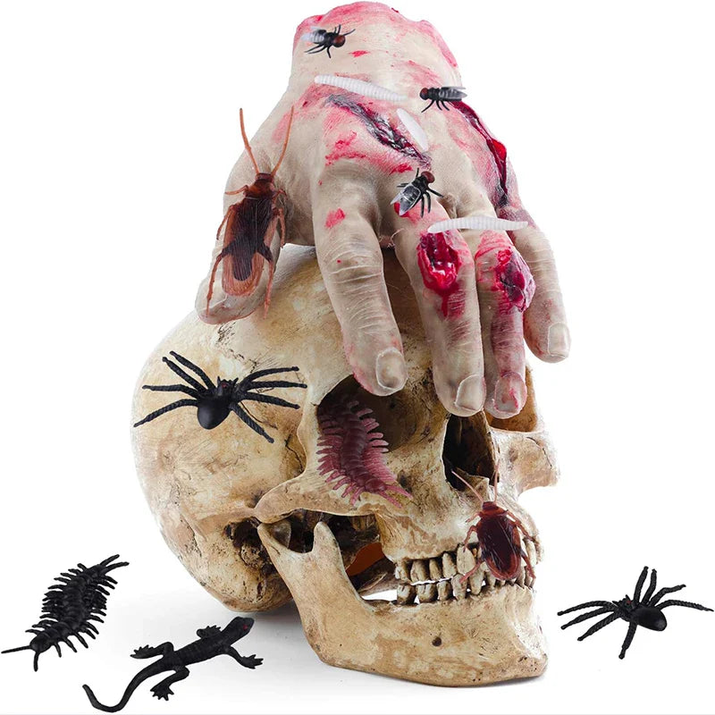 12/48pcs Halloween Simulation Bug Cockroach Spider Centipede Scorpion Plastics Prank Bug Funny Halloween DIY Decoration TMZ
