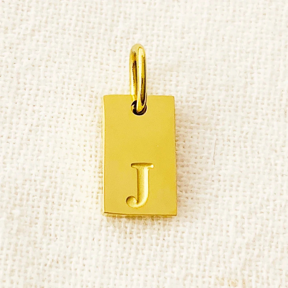 10PCS Alphabet Charm Pendant for Necklaces Stainless Steel Jewelry DIY Engraved Lettering Accessories Women's Fashion Jewelry