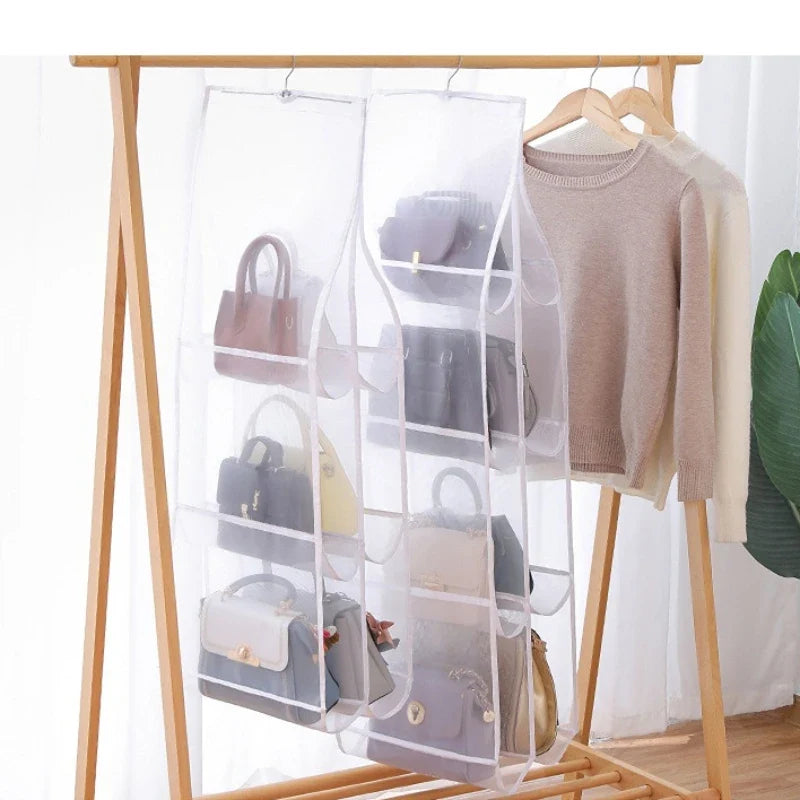 1/2PCS Hanging Storage Bags – 3/4-Layer Transparent Dust-Proof Organizer for Clothes, Bags & Accessories