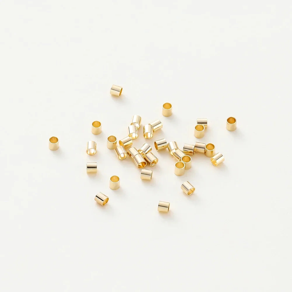 100pcs/lot 1.5/2/2.5mm 14K/18K Gold Color Plated Brass Positioning Beads for DIY Bracelet Necklace Jewelry Making Accessories