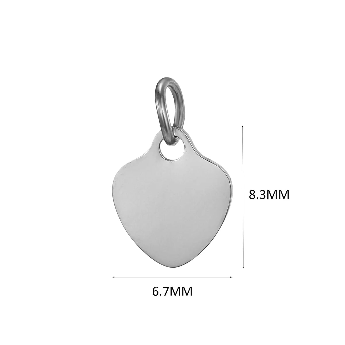 10PCS Custom Logo Tags Stainless Steel Charms for Necklace Bracelets 6 sizes to choose