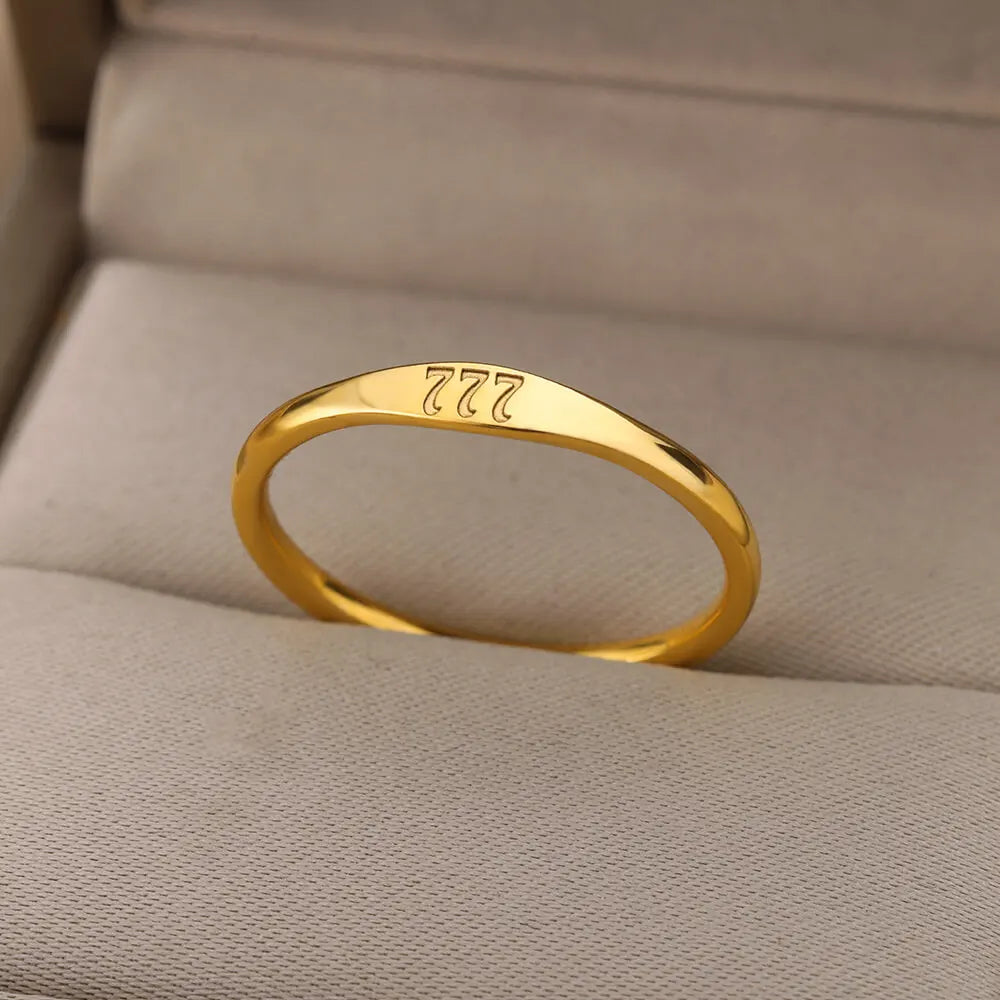 111 222 333 444 555 666 777 999 Angel Number Rings For Women Stainless Steel Ring Vintage Aesthetic Retro Jewelry anillos 2025