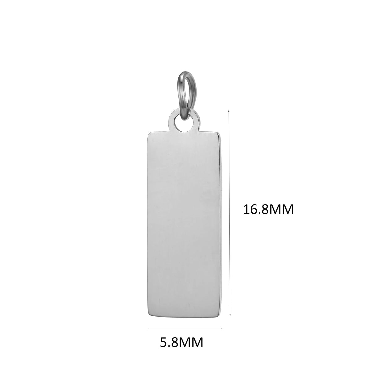 10PCS Custom Logo Tags Stainless Steel Charms for Necklace Bracelets 6 sizes to choose