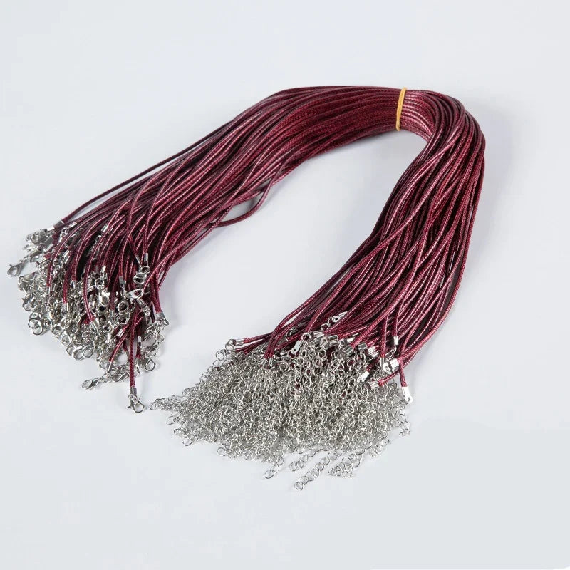 100Pcs Colorful Wax Leather Snake Necklace Women Men Cord String Rope Wire Extender Chain For Jewelry Making Bulk Wholesale