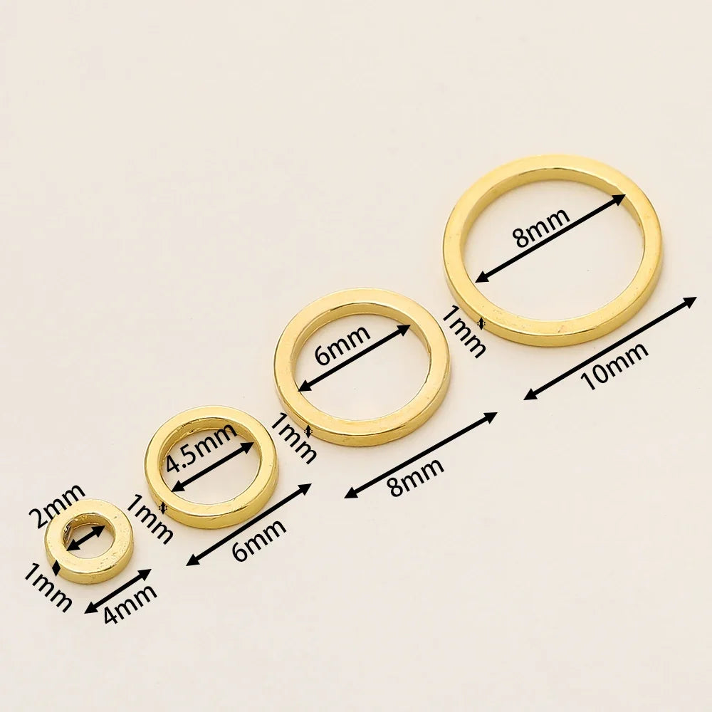 10/20Pcs/Pack 14K/18K Gold Color Plated Brass Close Jump Rings Split Rings Connector for Jewelry Necklace Making Accessories