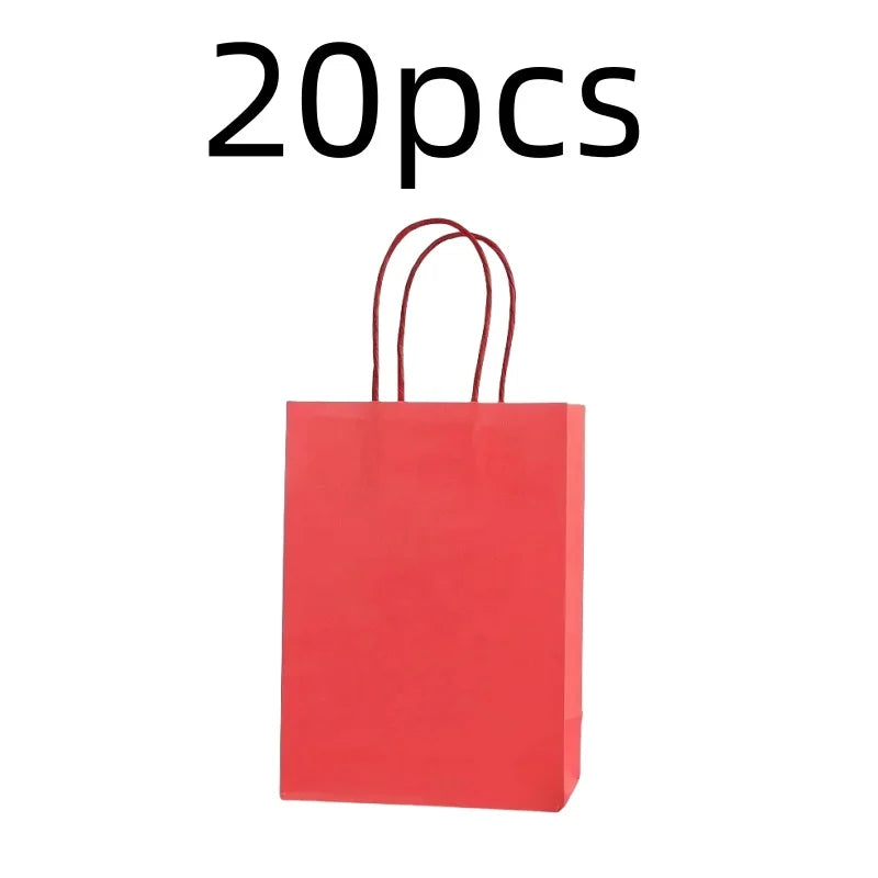 10PCS Colorful Kraft Paper Gift Bags – Handheld Candy & Party Favor Bags for Wedding, Birthday & Party Decorations