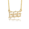 111 222 333 444 555 666 777 888 999 Necklaces For Women Gold Color Stainless Steel Zircon Angel Number Pendant Necklace Jewelry