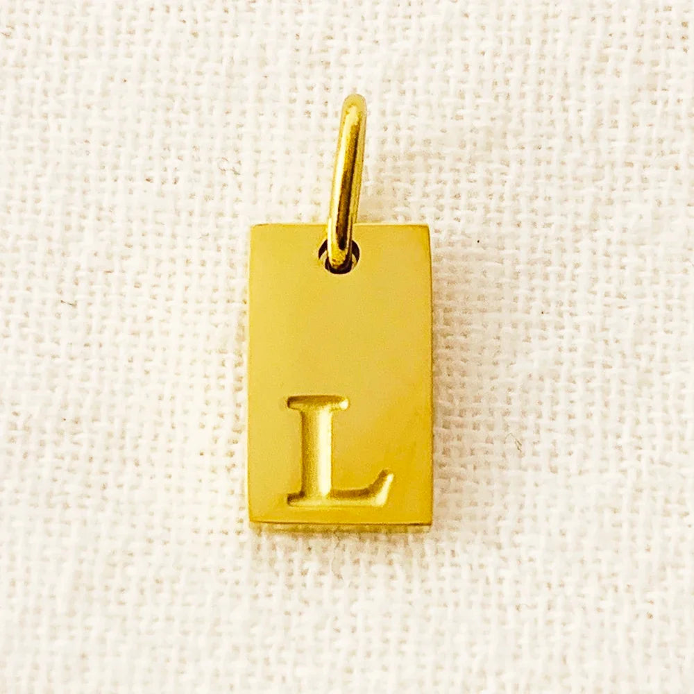 10PCS Alphabet Charm Pendant for Necklaces Stainless Steel Jewelry DIY Engraved Lettering Accessories Women's Fashion Jewelry