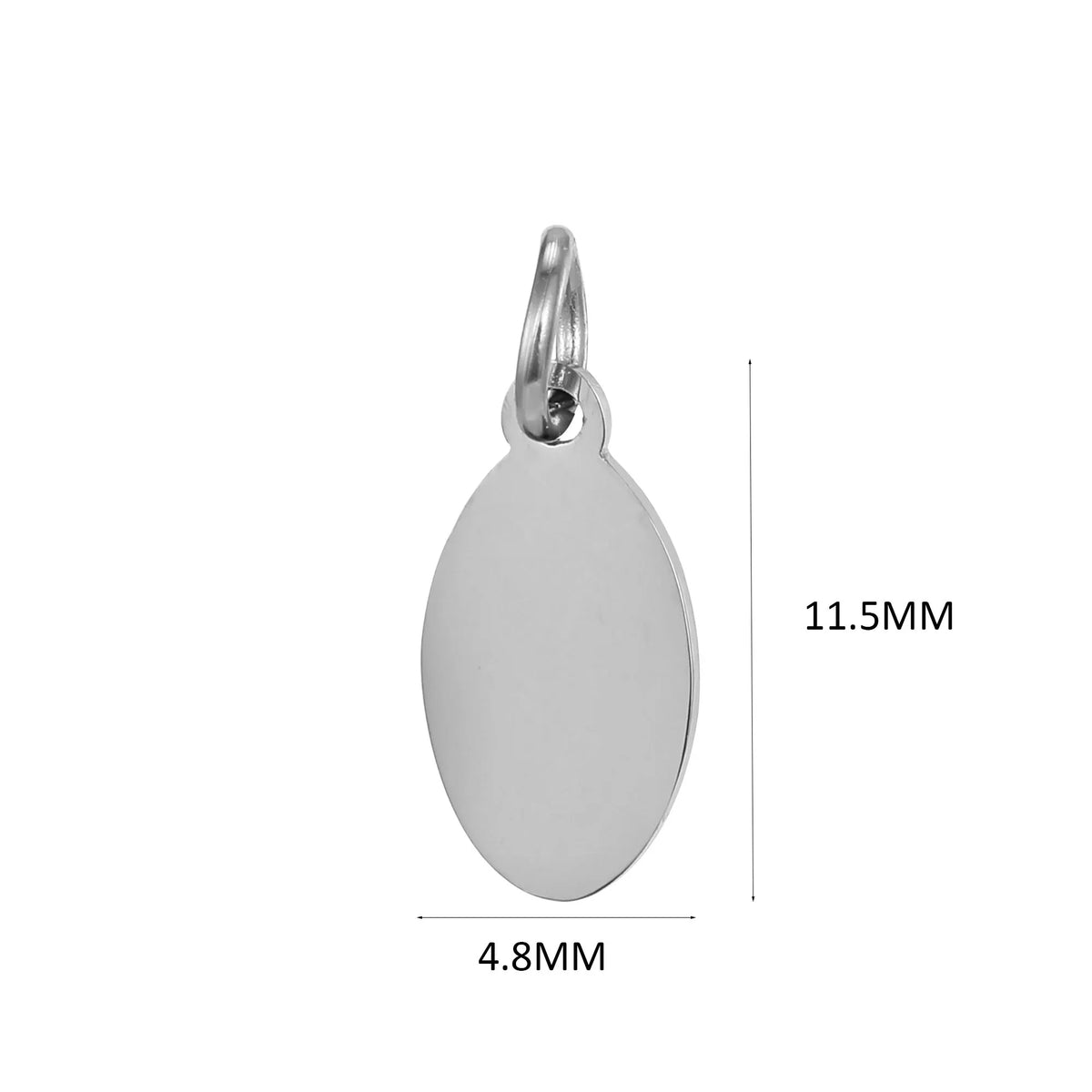 10PCS Custom Logo Tags Stainless Steel Charms for Necklace Bracelets 6 sizes to choose