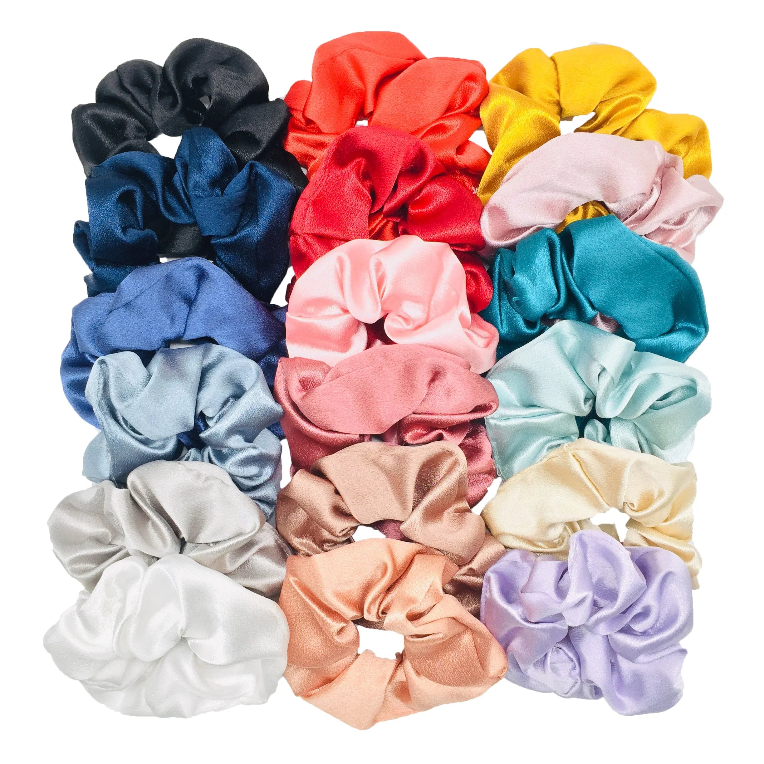 10/5 Pcs Satin Hair Scrunchies Set for Women & Girls – Soft Silk Elastic Hair Bands | Elegant Solid Color Ponytail Holders & Headwear Accessories