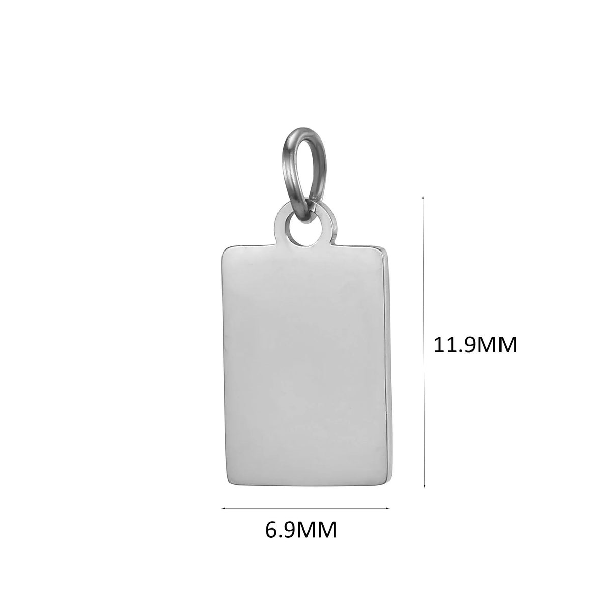 10PCS Custom Logo Tags Stainless Steel Charms for Necklace Bracelets 6 sizes to choose