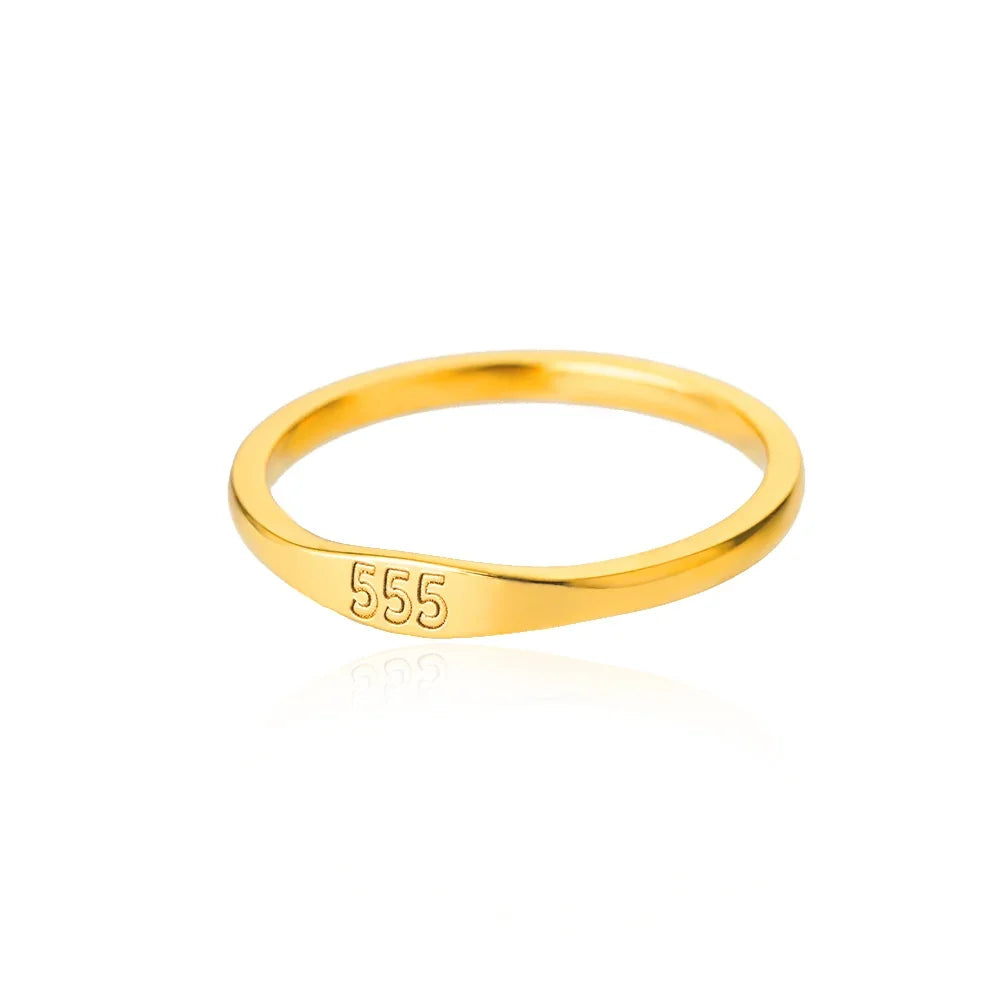111 222 333 444 555 666 777 999 Angel Number Rings For Women Stainless Steel Ring Vintage Aesthetic Retro Jewelry anillos 2025