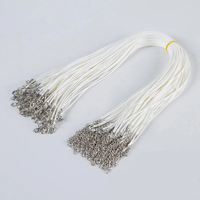 100Pcs Colorful Wax Leather Snake Necklace Women Men Cord String Rope Wire Extender Chain For Jewelry Making Bulk Wholesale