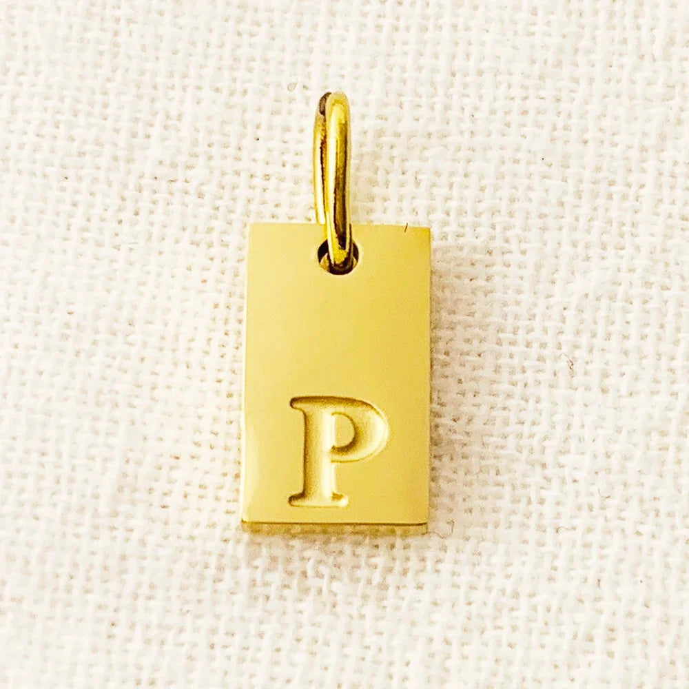 10PCS Alphabet Charm Pendant for Necklaces Stainless Steel Jewelry DIY Engraved Lettering Accessories Women's Fashion Jewelry