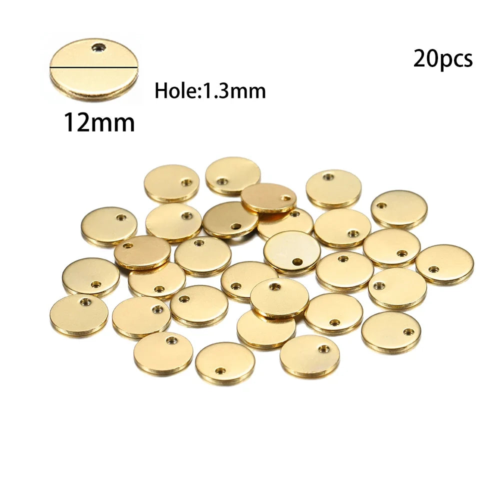 10-50Pcs Gold Stainless Steel Customized Dog Tag Heart-Shaped Oval Blanks Charm Pendant Charms For DIY Jewelry Making Supplies