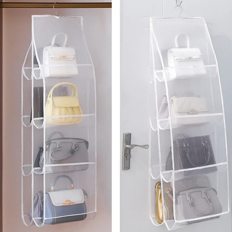 1/2PCS Hanging Storage Bags – 3/4-Layer Transparent Dust-Proof Organizer for Clothes, Bags & Accessories