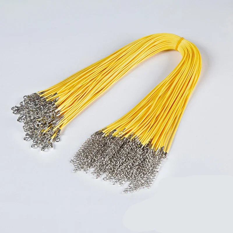 100Pcs Colorful Wax Leather Snake Necklace Women Men Cord String Rope Wire Extender Chain For Jewelry Making Bulk Wholesale