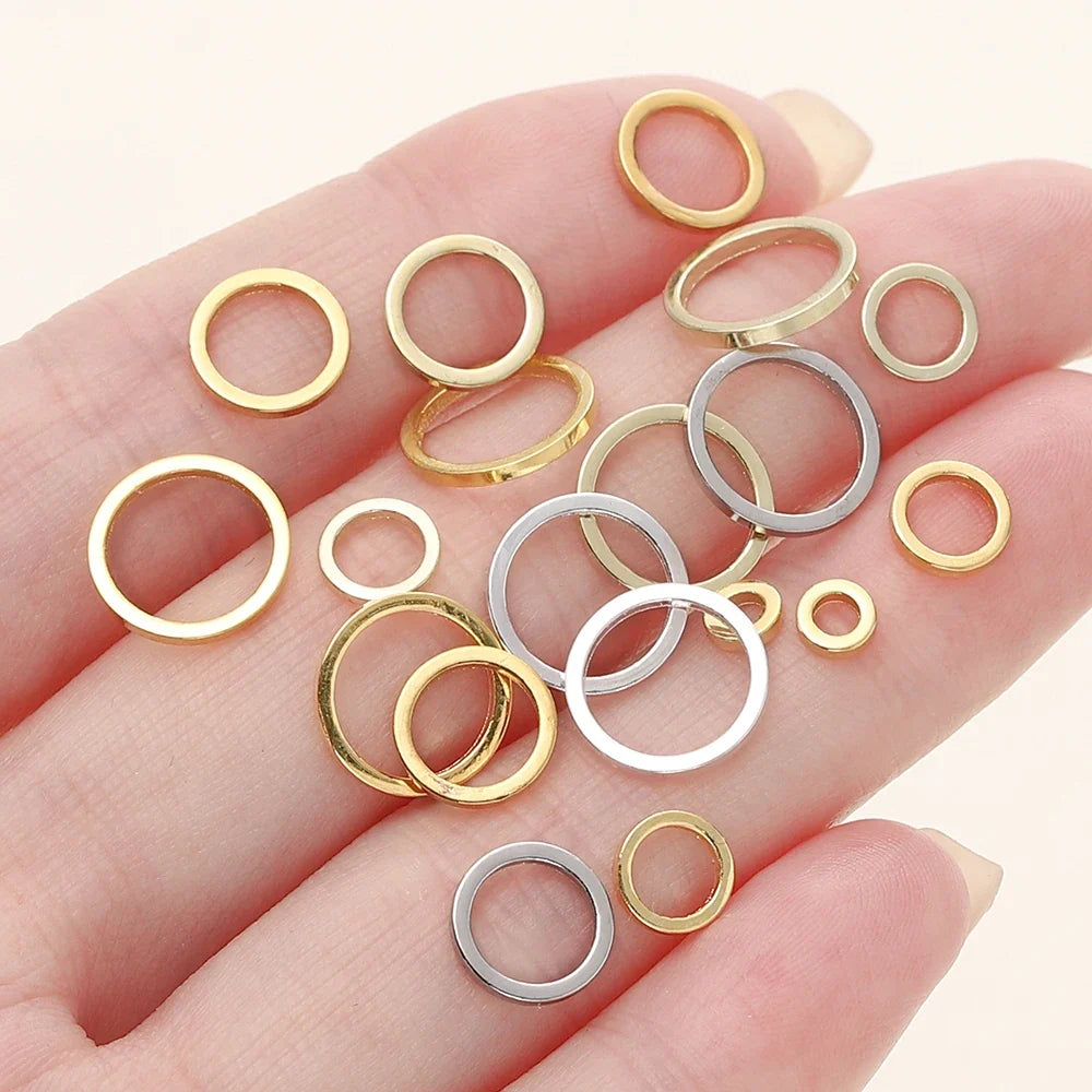 10/20Pcs/Pack 14K/18K Gold Color Plated Brass Close Jump Rings Split Rings Connector for Jewelry Necklace Making Accessories